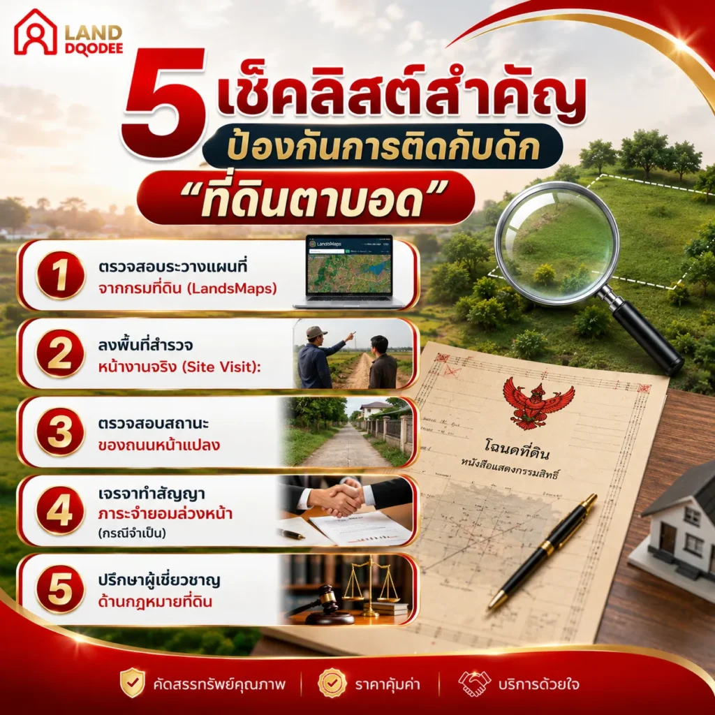 5 เช็คลิสต์สำคัญ ป้องกันการติดกับดักที่ดินตาบอด