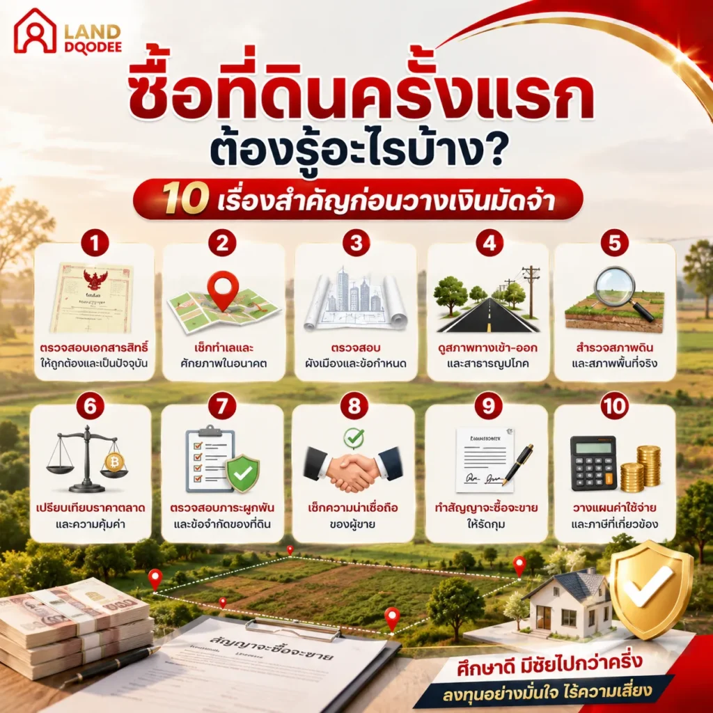 ซื้อที่ดินครั้งแรก 10 เรื่องสำคัญก่อนวางเงินมัดจำ