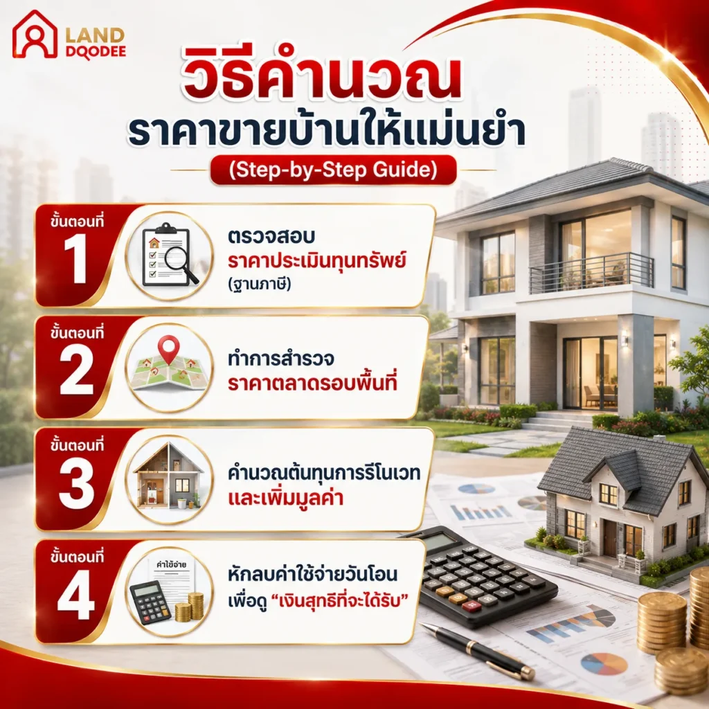 วิธีคำนวณราคาขายบ้านให้แม่นยำ